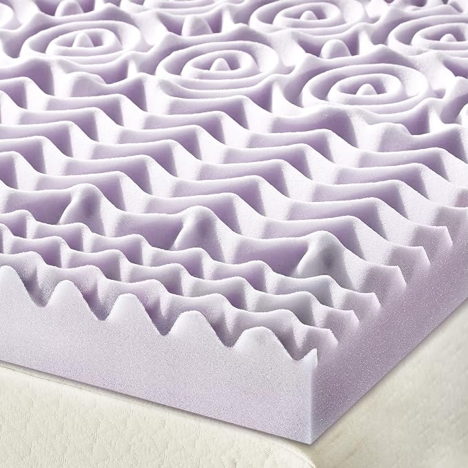 Mellow 3 Inch 5-Zone Memory Foam Mattress Topper, Soothing Lavender Infusion - Image 7