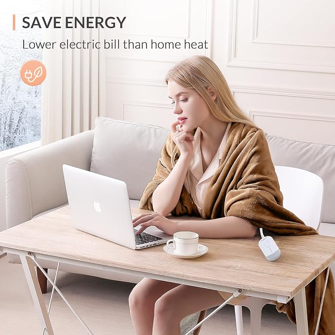 HOMLYNS LuxeHeat Heated Blanket Electric Blanket, Soft Flannel Sherpa Heated - Image 6
