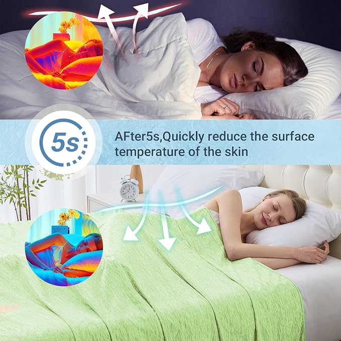 Cooling Blanket Queen Size, Cold Blanket Thin Lightweight Breathable Soft - Image 3