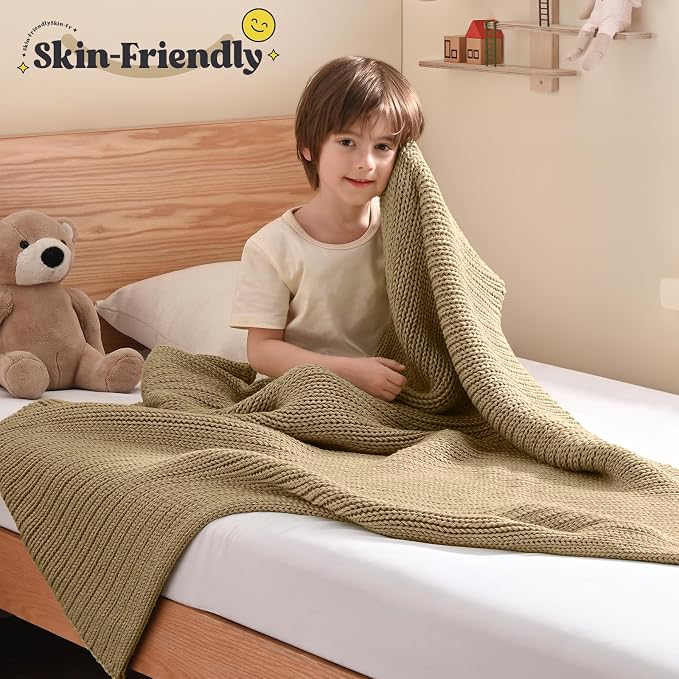 Guohaoi Knitted Weighted Blanket No Beads Cooling Heavy Blanket, Home Decor - Image 2