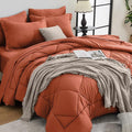 HEVUMYI Burnt Orange Cali-King Comforter Set by HEVUMYI