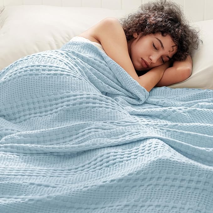 PHF Cooling Waffle Blanket King Size, Lightweight 60% Rayon from Bamboo & 40% - Image 5