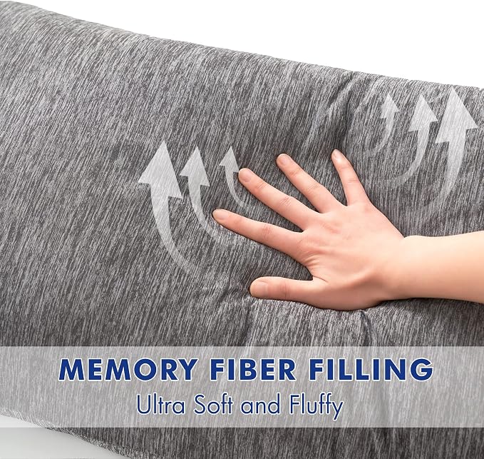 MIULEE Body Pillow for Adults Long Body Pillow for Side Sleeper Memory Foam - Image 4