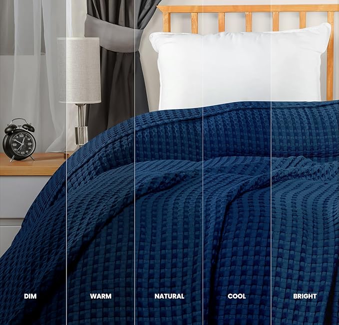 Utopia Bedding 100% Cotton Waffle Weave Blanket Queen Size - Image 5