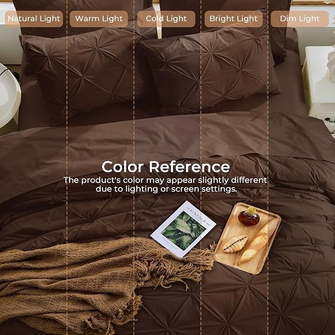Sasttie Twin XL Comforter Set, 5-Piece Bed in a Bag, Pintuck Bedding Sets - Image 8