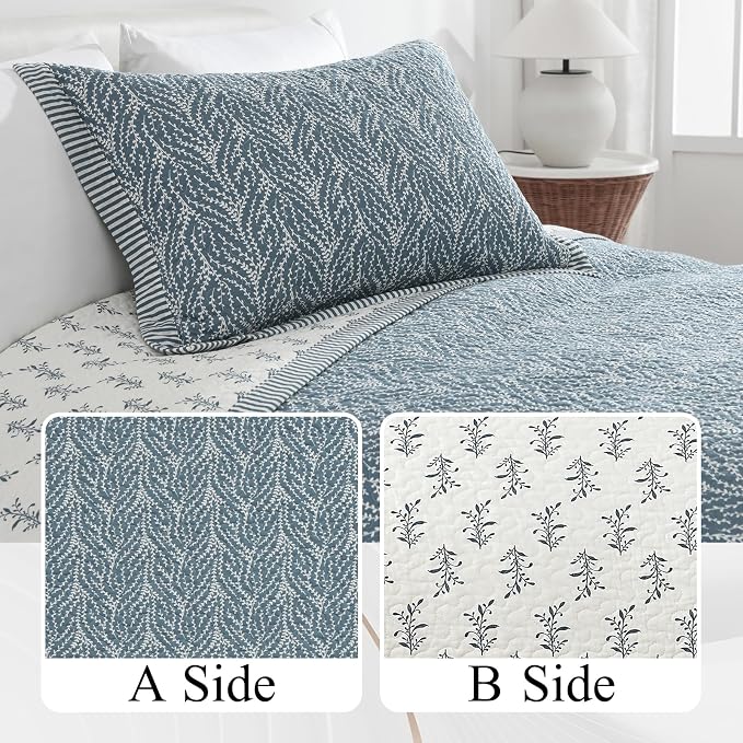 SahSahCasa Quilt Set Queen Size, 100% Cotton Quilt Bedding Set Bedspread - Image 5