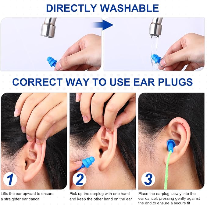 Tondiamo 200 Pairs Ear Plugs Reusable Silicone Earplugs - Image 4