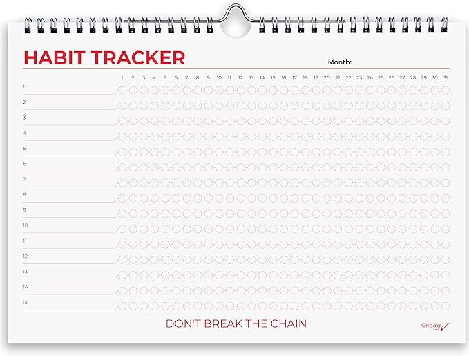 Hadigu Habit Tracker Calendar Colorful Motivational Design, Spiral Bound and by Hadigu
