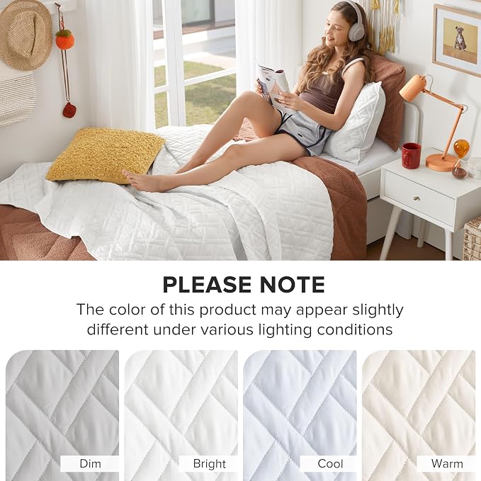Comfort Spaces Twin Quilt Set Modern Reversible Diamond Coverlet Twin Bedding - Image 9