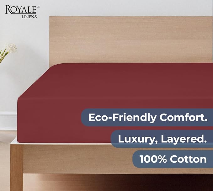 Royale Linens 100% Organic Cotton Fitted Sheet - Image 6