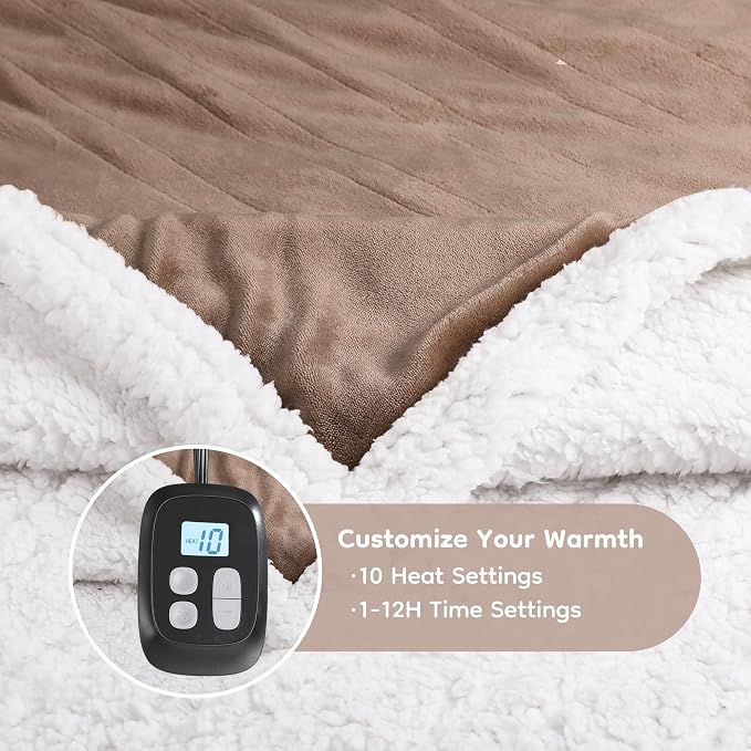 LaffyLo Electric Heated Blanket Twin Size 62 x 84, Fast Heating Blanket - Image 2