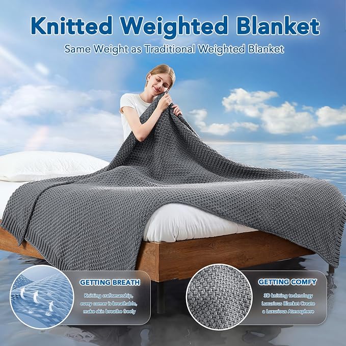 Topcee Knitted Weighted Blanket - Image 2