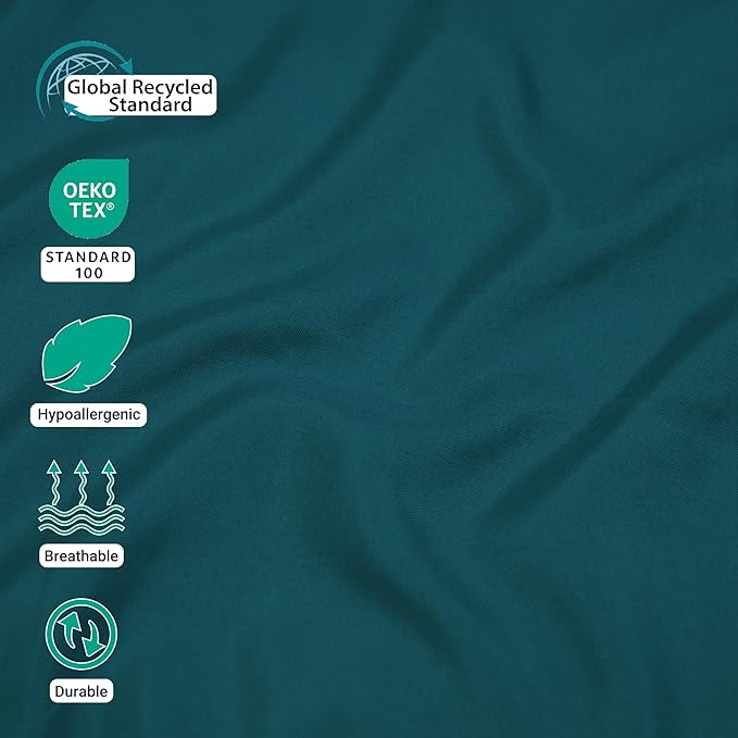 ZPECC Full Flat Sheet Only 6 Pack, Durable Teal Top Bed Sheets Hypoallergenic - Image 4