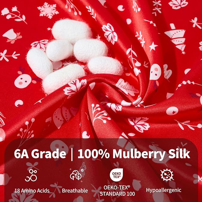THXSILK Christmas Style 6A+ Grade Mulberry Silk Pillowcase - Image 2