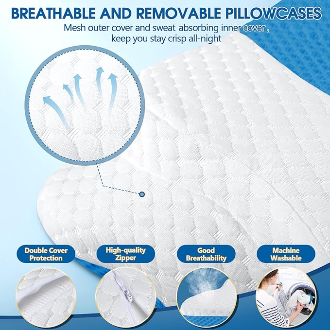 CHxxy Cervical Neck Pillow for Pain Relief Sleeping, Memory Foam Pillows - Image 6