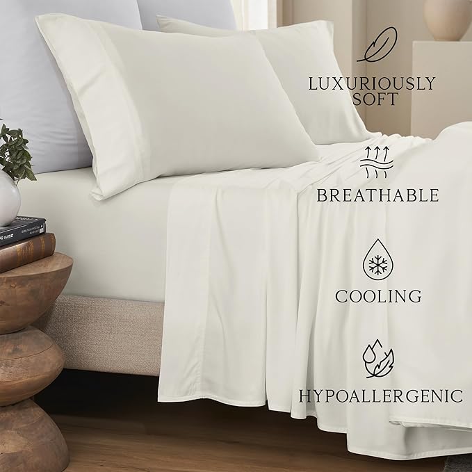 Karissa Mae Cooling Bamboo Viscose Queen Size Pillowcase Set | 100% FSC - Image 2