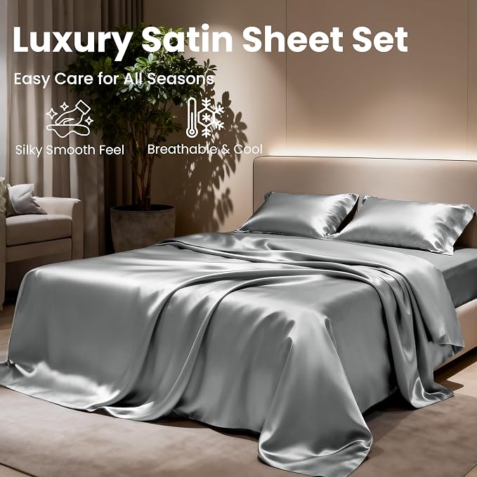 Love's cabin Twin Satin Sheet Sets - Image 8