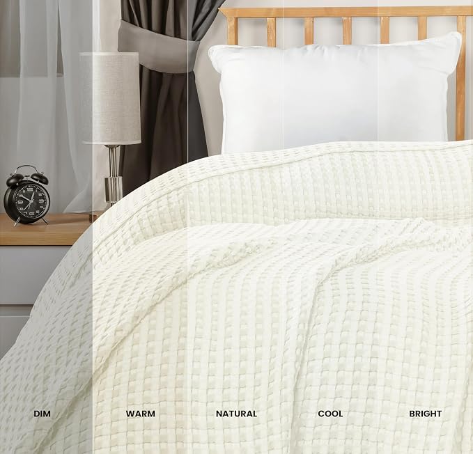 Utopia Bedding 100% Cotton Waffle Weave Blanket King Size - Image 6