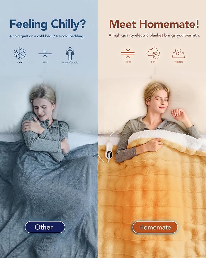 Homemate Electric Heated Throw Blanket - Image 4