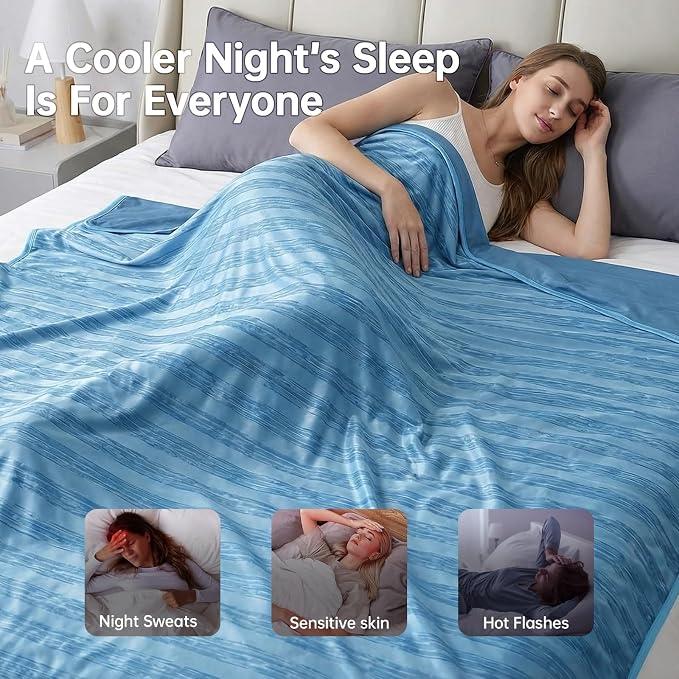 Guohaoi Cooling Blanket for Hot Sleepers, Absorbs Heat to Keep Body Cool for - Image 6