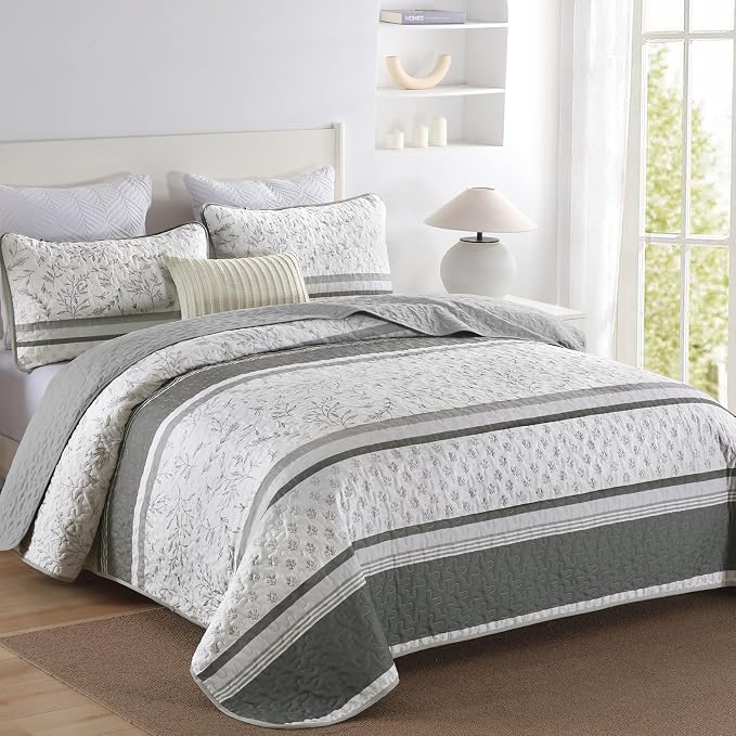 DJY Striped Quilt Set Queen Size - Image 2