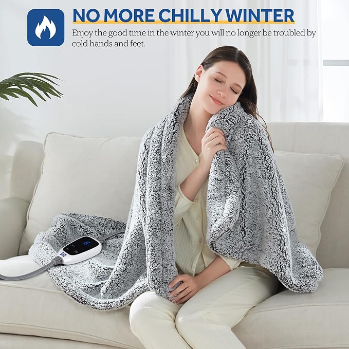 Sealy Electric Blanket Heated Throw 50"x60" Soft Double Sherpa Super Cozy - Image 2