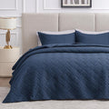 Love's cabin Twin Quilt Set Navy Blue Bedspreads by Lovescabin