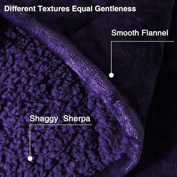 Aemicion Weighted Blanket Queen Size 20lbs, Dual Sided Cozy Fluffy Sherpa Heavy - Image 5