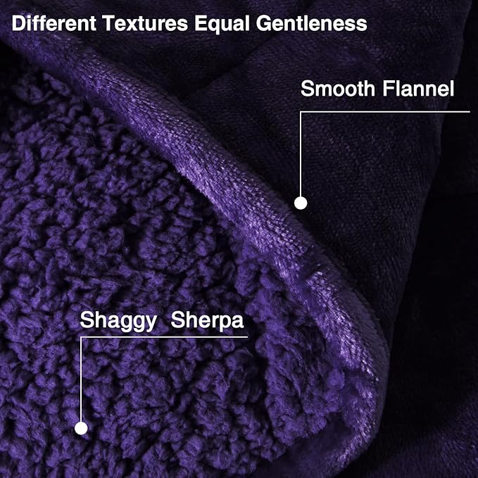 Aemicion Weighted Blanket Queen Size 15lbs, Dual Sided Cozy Fluffy Sherpa Heavy - Image 5