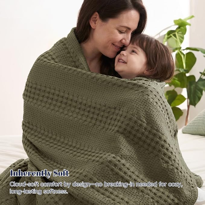 PHF Cooling Waffle Blanket King Size, Lightweight 60% Rayon from Bamboo & 40% - Image 6
