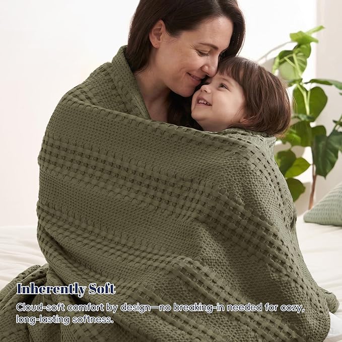 PHF Cooling Waffle Blanket Queen Size, Lightweight 60% Rayon from Bamboo & 40% - Image 6