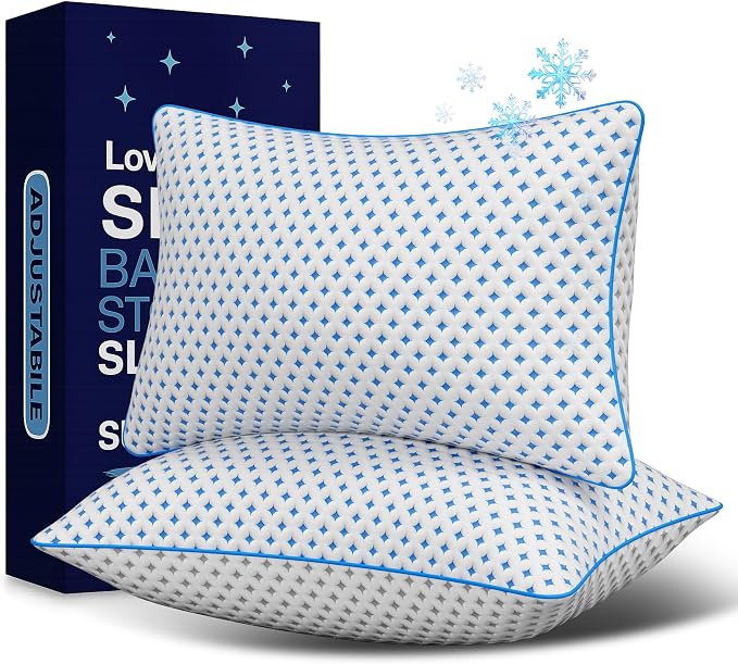 Memory Foam Pillows 2 Pack – Adjustable Loft Cooling Pillows King Size Set of 2 by Unknown