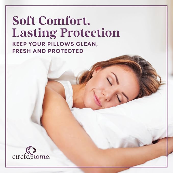 CirclesHome Pillow Protectors 2 Pack Standard Zippered - Image 7