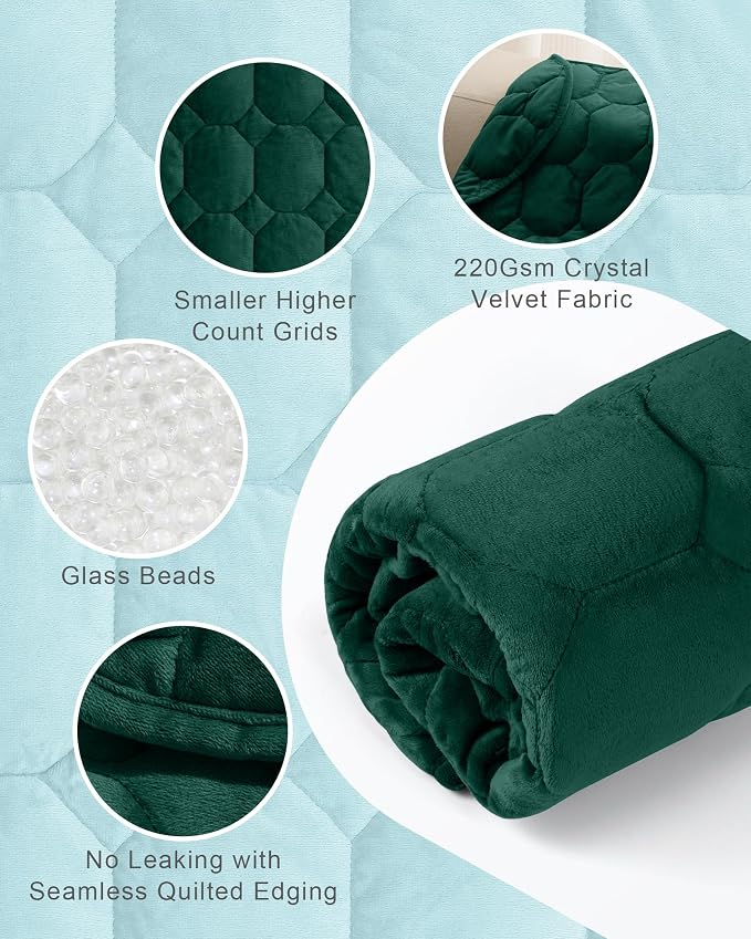 Cottonblue Weighted Lap Blanket 7lbs, Cozy Luxury Crystal Velvet Weighted - Image 4