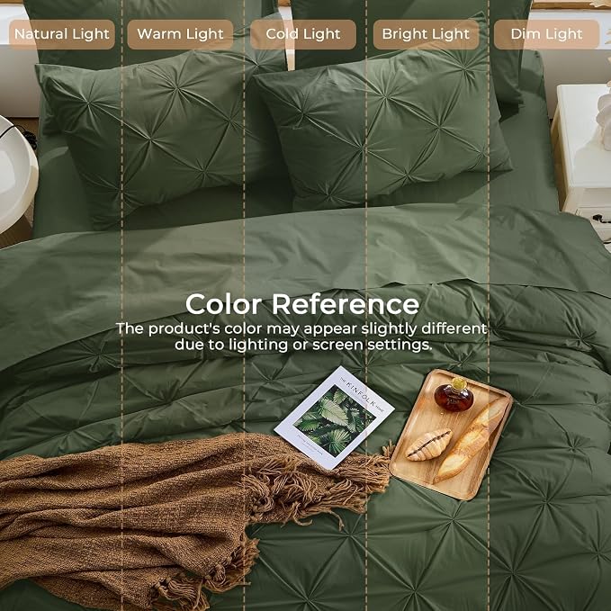 Sasttie King Size Comforter Set, 7-Piece Bed in a Bag, Pintuck Bedding Sets - Image 8