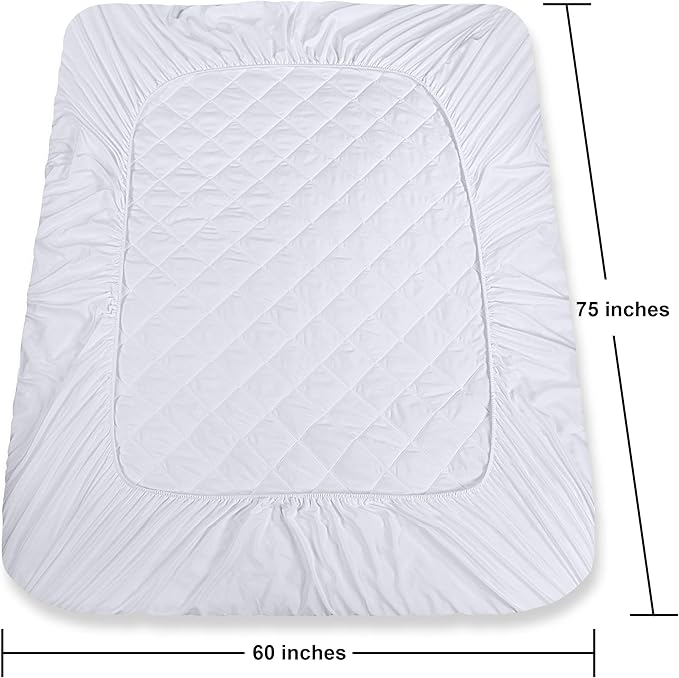 Utopia Bedding Quilted Fitted Mattress Pad, Short Queen Size, Elastic Fitted - Image 4