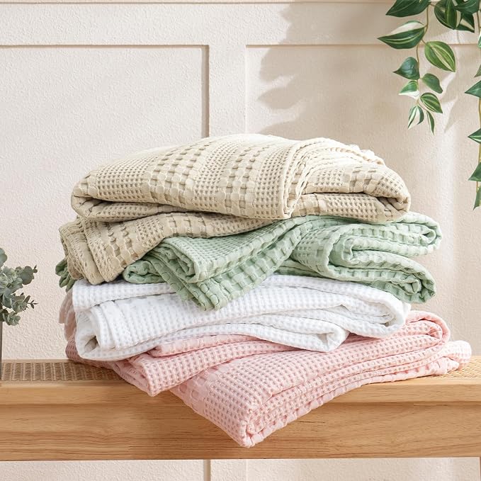 PHF Cooling Waffle Blanket Twin Size, Lightweight 60% Rayon from Bamboo & 40% - Image 7