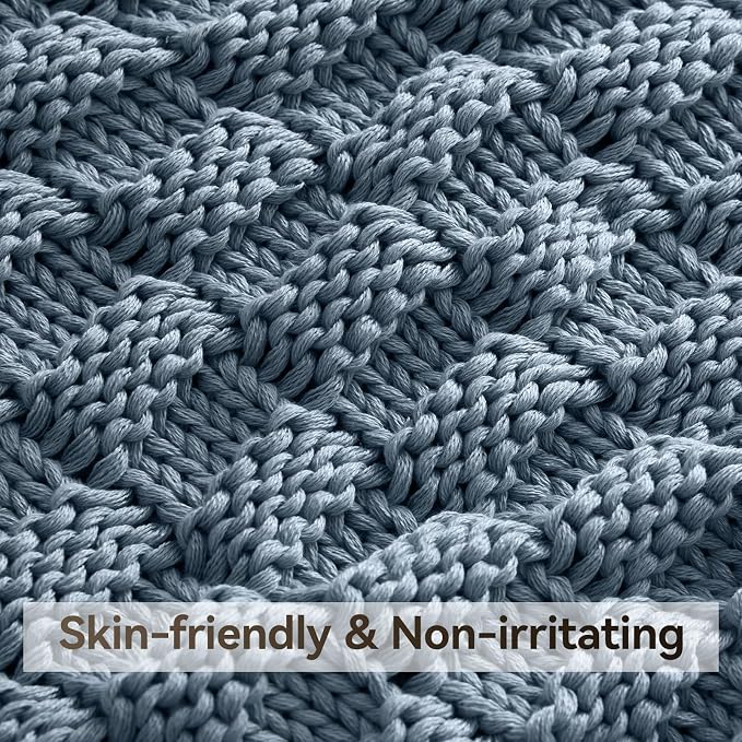 Knitted Weighted Blanket Kids, No Beads Heavy Blanket 36” x 48'' 3lbs, - Image 4