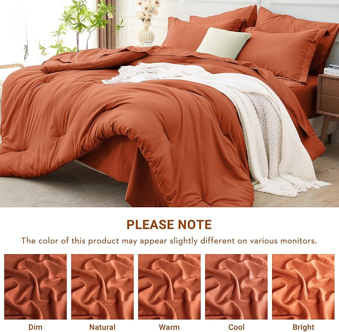 MUXHOMO 7 Pieces Full Comforter Set, Soft Bed in a Bag Full Size, All Season - Image 5