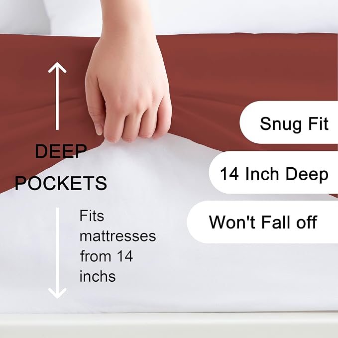 Hotella 100% Microfiber Full Size Fitted Sheet Only, Machine Washable and - Image 2
