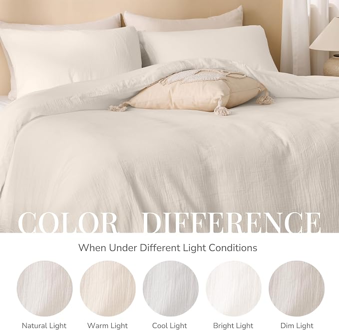 Ivory White Twin Duvet Cover, 100% Sandwashed Cotton Soft Twin Size Duvet Cover - Image 8