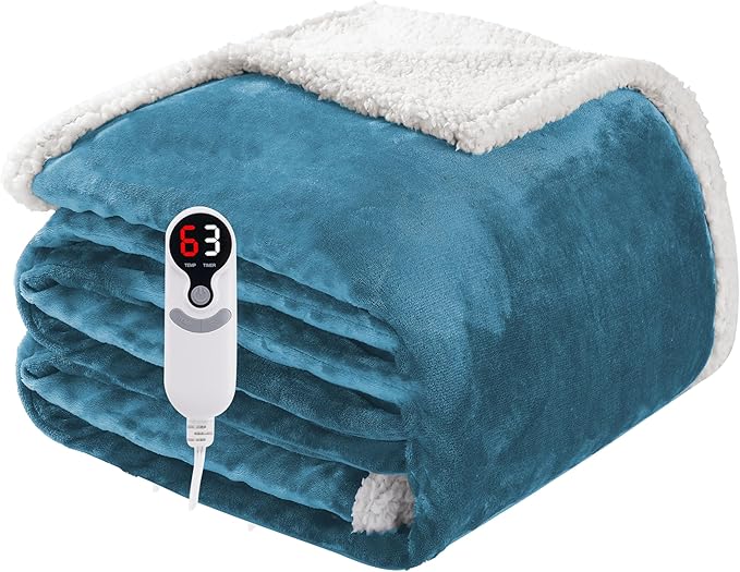 Electric Heated Blanket Full Size 72"x84", Soft Flannel by Soypipo