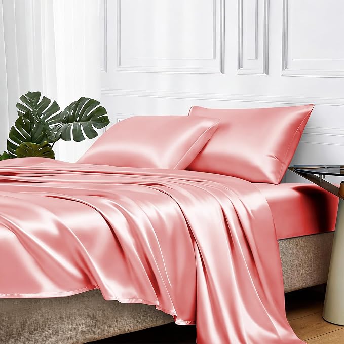 MR&HM Satin Bed Sheets, Twin XL Size Sheets Set by MRHM