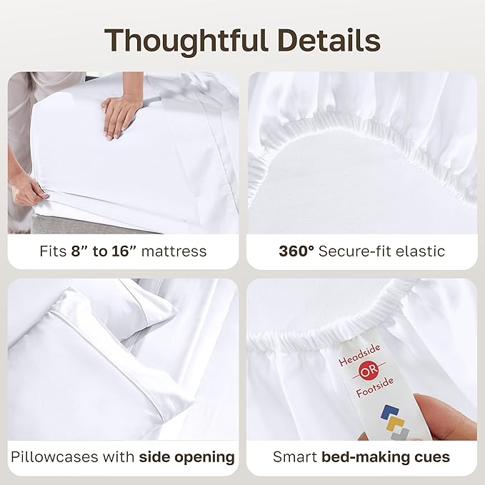 California Design Den Soft 100% Cotton Cal King Sheet Set, 400 TC Good - Image 5