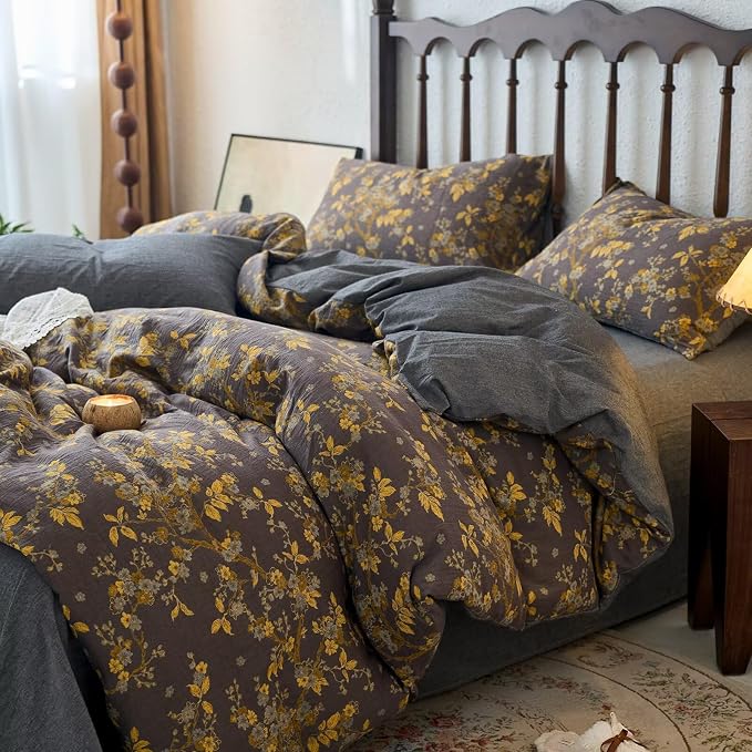 mixinni Vintage Floral Duvet Cover King Set - Image 2