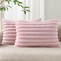 Pallene Faux Fur Plush Lumbar Throw Pillow Covers 12x20 Set of 2, Luxury Soft by PALLENE