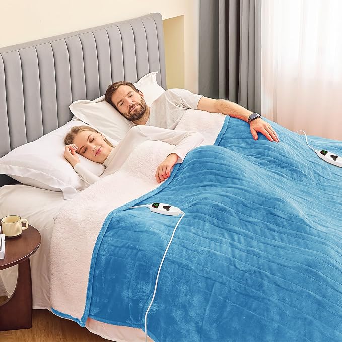 greenoak Heated Blanket Electric Queen Size 84"X90" Dual Control, Heating - Image 2