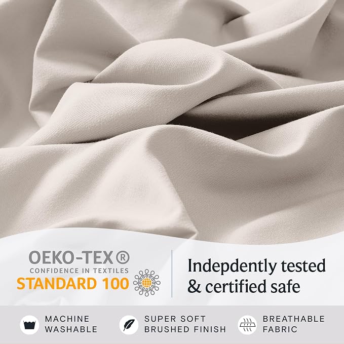 LuxClub 3 PC Twin Sheet Set, Deep Pockets Wrinkle Free Cooling Bed Sheets Hotel - Image 5