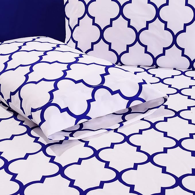 Elegant Comfort Luxury Soft Bed Sheets Quatrefoil Pattern - Image 4