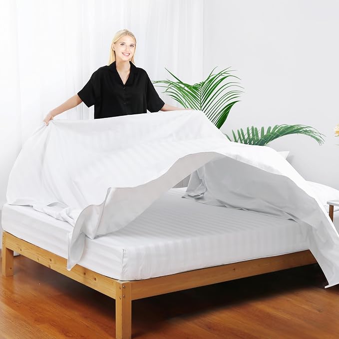 Flat Sheet Only 2 Pack, Full Size 400 Thread Count 100% Egyptian Cotton Flat - Image 6